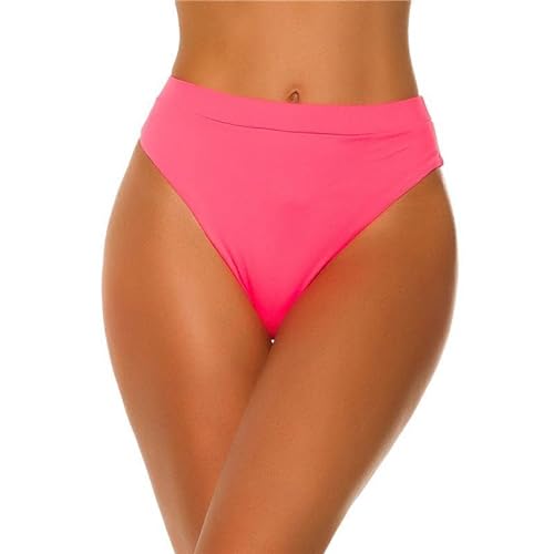 Koucla Sexy Damen High Waist Bikinihose Brazilian-Cut Neon Coral 36 (S) von Koucla