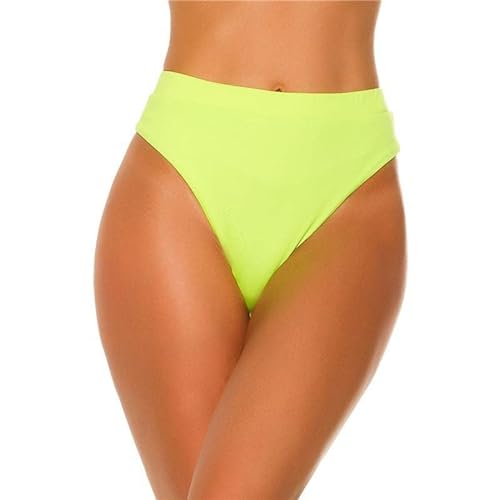 Koucla Sexy Damen High Waist Bikinihose Brazilian-Cut Neon Grün 36 (S) von Koucla