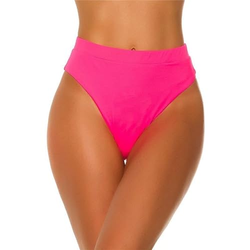 Koucla Sexy Damen High Waist Bikinihose Brazilian-Cut Neon Pink 36 (S) von Koucla