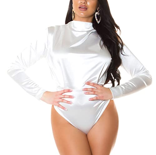 Koucla Sexy Satin Look Body, Farbe:Weiß, Größe:M von Koucla