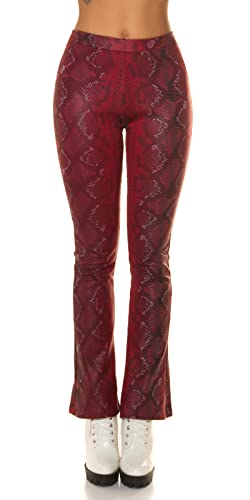 Koucla Snake Printed Leder Look High Waist Leggings mit Schlag S/M von Koucla