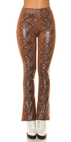 Koucla Snake Printed Leder Look High Waist Leggings mit Schlag XL/XXL von Koucla