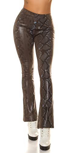Koucla Snake Printed Leder Look High Waist Leggings mit Schlag XL/XXL von Koucla