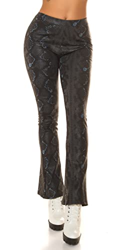 Koucla Snake Printed Leder Look High Waist Leggings mit Schlag XL/XXL von Koucla