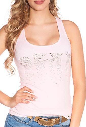 Koucla Tank-Top mit schicker Strass-Verzierung und Zip S von Koucla