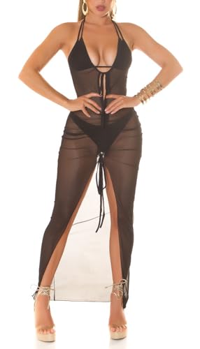 Koucla Vokuhila Strandkleid mit Neckholder Maxikleid Mesh Cover up Kleid Transparent mit Bindebändchen S Koucla Vokuhila Strandkleid mit Neckholder Maxikleid Mesh Cover up Kleid Transparent mit Bindebändchen S von Koucla
