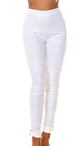 Koucla Wetlook Highwaist Hose mit Raffungen L von Koucla