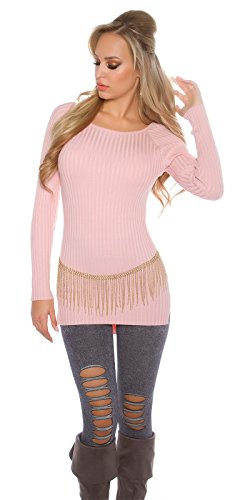 Rippstrick-Pullover in dezentem High-/Low-Style S von Koucla