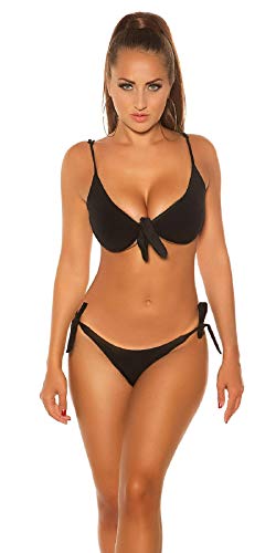 Sexy Damen Bikini Oberteil Träger zum Binden Schwarz 36 (S) von Koucla