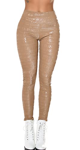 Koucla Shiny Party Leggings im High Waist-Style mit Print S/M von Koucla