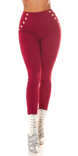 Skinny Business High Waist Leggings Hose mit Deko Knöpfe S/M von Koucla