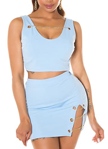 V-Neck Crop Top mit Deko Kette S von Koucla