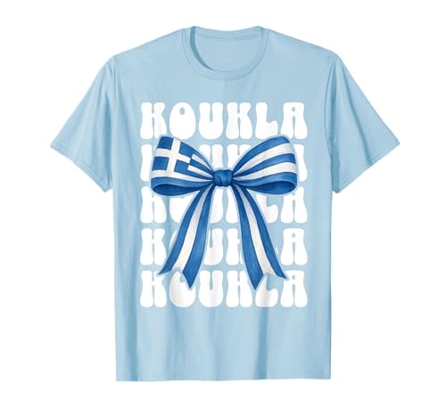 Koukla Griechische Kokette Schleife Griechische Flagge Niedliches griechisches Mädchen Koukla T-Shirt Koukla Griechische Kokette Schleife Griechische Flagge Niedliches griechisches Mädchen Koukla T-Shirt von Koukla Greek Coquette Bow Designs
