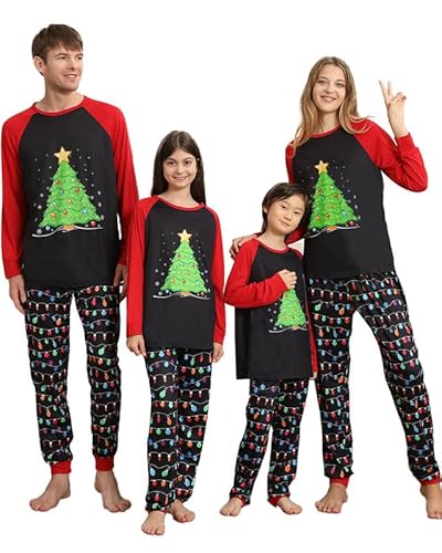 Weihnachts Pyjama Familie Set,Weihnachtspyjama Familie Set Weihnachtsbaum Lustige Motive, Christmas Pyjama Couple Oberteil Lang mit Lichterketten Schlafanzug Hose, Schlafanzüge Weihnachten Damen-M Weihnachts Pyjama Familie Set,Weihnachtspyjama Familie Set Weihnachtsbaum Lustige Motive, Christmas Pyjama Couple Oberteil Lang mit Lichterketten Schlafanzug Hose, Schlafanzüge Weihnachten Damen-M von Kouric