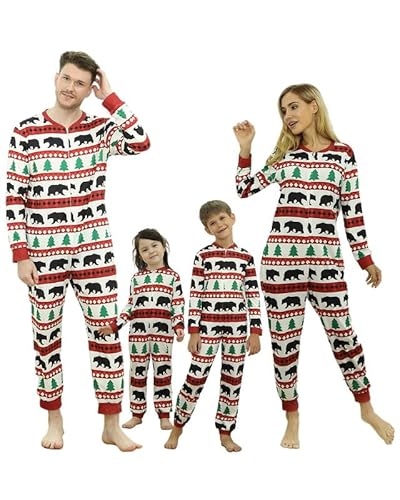 Weihnachtspyjama Kind,Schlafanzug Weihnachten Kinder Jumpsuit,Weihnachtspyjama Familie Set Onesie,Kinder Pyjama Mädchen Jungen Einteiler,Geschenke für Junge/Mädchen Weihnachten,Junge/Mädchen-5T von Kouric