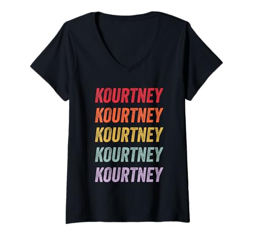 Damen Kourtney T-Shirt mit V-Ausschnitt Damen Kourtney T-Shirt mit V-Ausschnitt von Kourtney Apparel