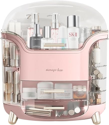 Kousee Make-up-Aufbewahrungs-Organizer mit transparentem Deckel, Hautpflege-Organizer, Schubladen, Schönheitshalter, Kosmetik-Organizer für Badezimmer, Schminktisch-Organizer, staubdicht, wasserdicht von Kousee