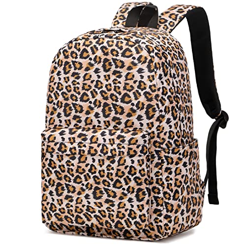 Kouxunt Schulrucksack Mädchen Teenager Rucksack Schule Kinder Schulranzen Laptop Rucksack Damen (Leopard) von Kouxunt