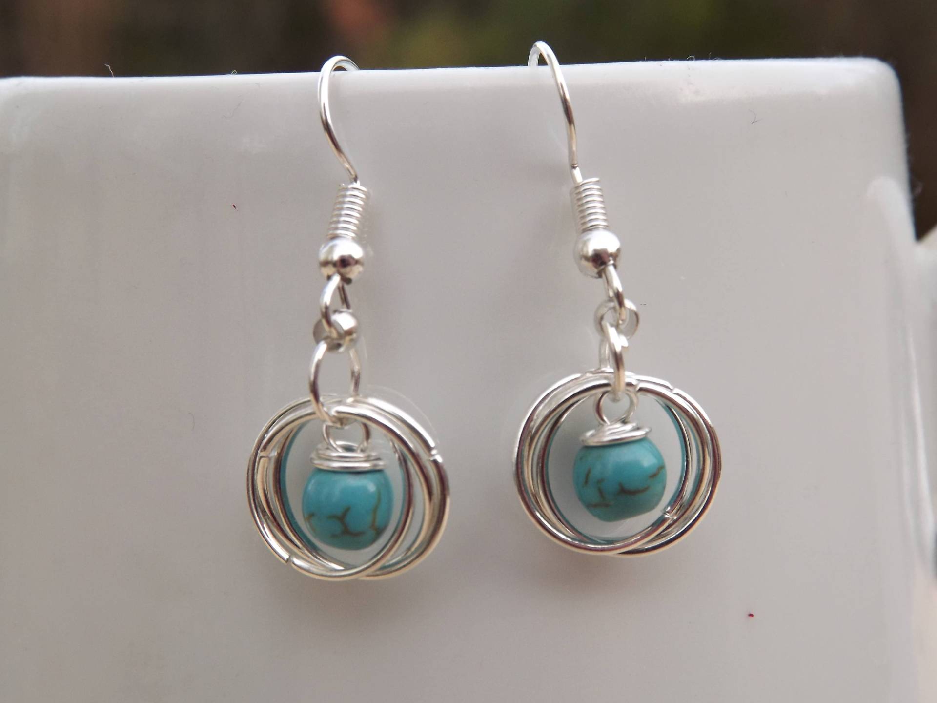 Türkis Ohrringe Zierliche Versilbert Türkis Ohrringe Zierliche Versilbert von KoyaCollection