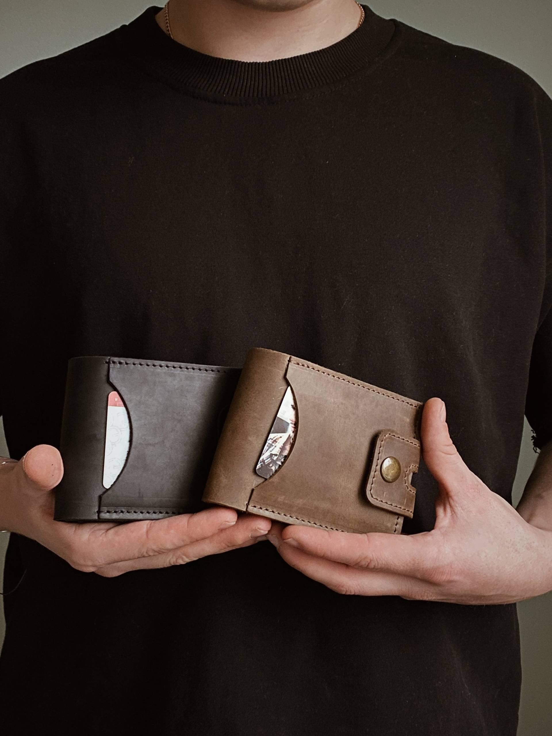 Fronttasche Brieftasche - Leder Bifold Geschenk Für Männer Frauen Crazy Horse Handgemachte Geldbörse Fronttasche Brieftasche - Leder Bifold Geschenk Für Männer Frauen Crazy Horse Handgemachte Geldbörse von KozakLeather