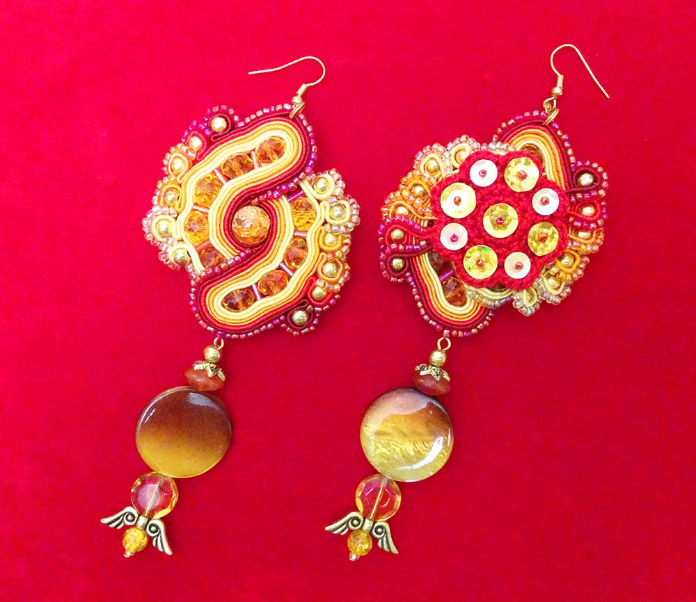 Phoenix - Soutache Ohrringe von Kozaluss