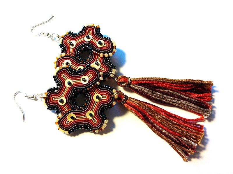 steampunk Soutache Ohrringe von Kozaluss