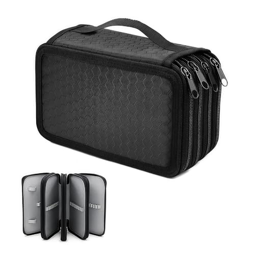 Federmappe, 72 Slots Federmappe Große Kapazität, Große Federmäppchen, mit Tragegriff für Schule Studenten, Arbeit, Schulmaterial 20 x 12.5 x 8.3 cm (Schwarz) von Kozdtiz