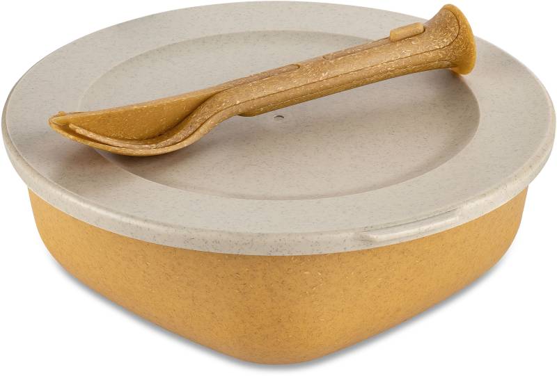 KOZIOL Lunchbox "CONNECT BOX READY", (Set, 5 tlg., Box mit Deckel+1 Besteckset bestehend aus1x Messer,1x Gabel,1x Löffel), biozirkulärem Material,spülmaschinengeeignet,melaminfrei,recycelbar von Koziol