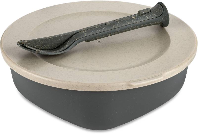 KOZIOL Lunchbox "CONNECT BOX READY", (Set, 5 tlg., Box mit Deckel+1 Besteckset bestehend aus1x Messer,1x Gabel,1x Löffel), biozirkulärem Material,spülmaschinengeeignet,melaminfrei,recycelbar von Koziol