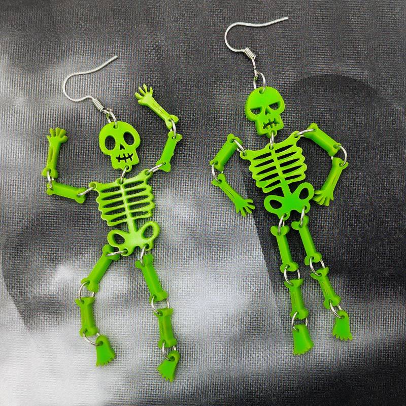 Gelenk Skelett Ohrringe - Ausdrucksstarke Gesichter | Halloween Schmuck Lustiges & Gruseliges Accessoires von KozmicGarden