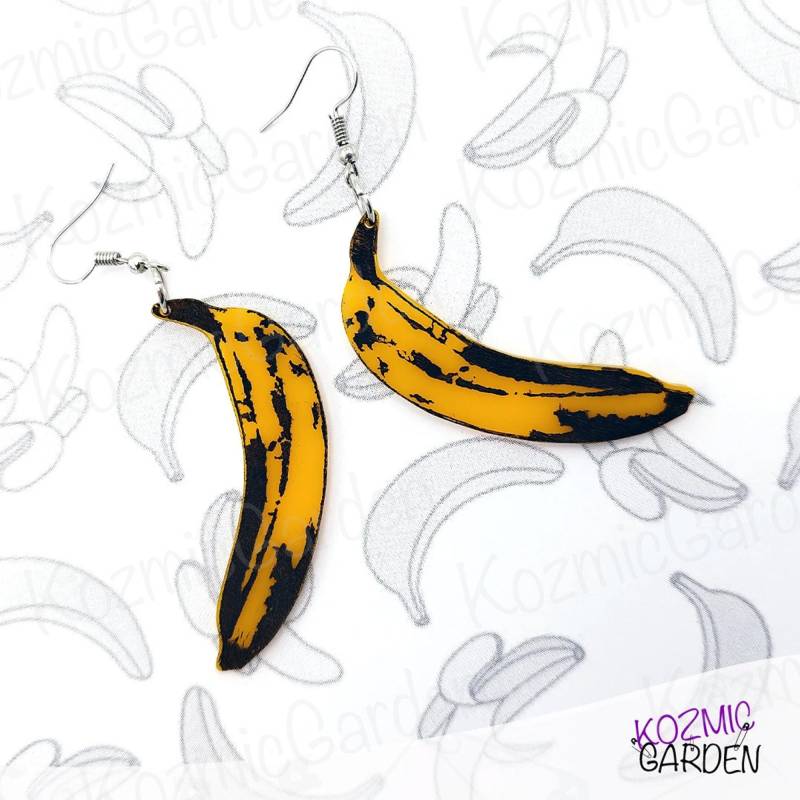 Velvet Untergrund Vibes Andy Warhol Inspirierte Bananen Pop Art Ohrringe von KozmicGarden