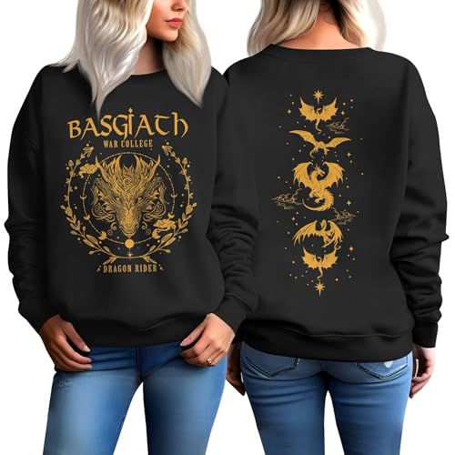 Kozmoz Inspire Basgiath Sweatshirt – War College Sweater – Dragon Wings Damen-Sweatshirts, Basgiath Sweatshirt, Medium von Kozmoz Inspire