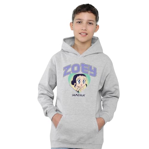 Kpop Demon Hunters Huntrix Zoey Collegic Youth Kids Boy/Girls Pull-Over Hoodie T Shirt, Heather Grey, 9-11 von Kpop Demon Hunters
