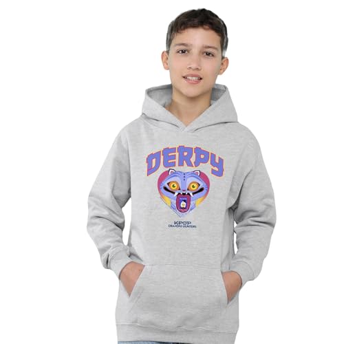 Kpop Demon Hunters Unisex Kids Derpy Collegic Youth Boy/Girls Pull-Over Hoodie T Shirt, Heather Grey, 5-6 Hooded Sweatshirt, 5-bis 6-Jährige von Kpop Demon Hunters