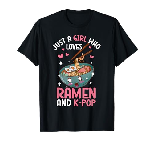 Just A Girl Who Loves Ramen And K-Pop Grafik für Teenager-Mädchen T-Shirt Just A Girl Who Loves Ramen And K-Pop Grafik für Teenager-Mädchen T-Shirt von Kpop Pajamas K-Pop Gifts Teen Girl