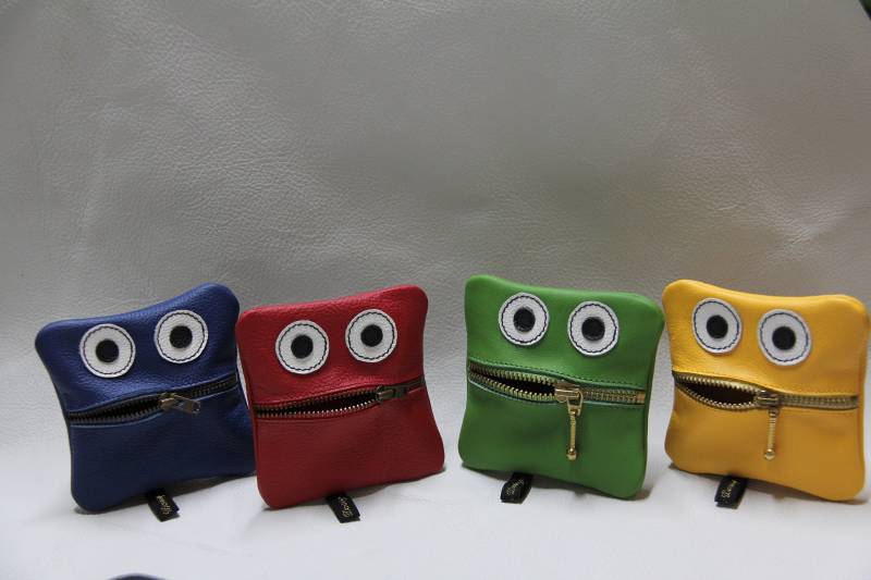 Mini Geldbörse Aus Leder" Lustige Monster „ von Krabbelpuschenfee