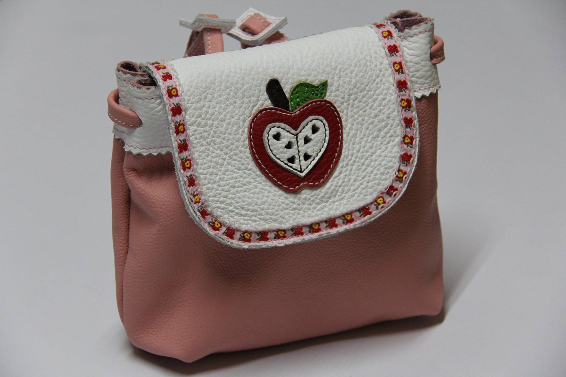 Mini - Kinderrucksacklederrosa"Äpfelchen" von Krabbelpuschenfee