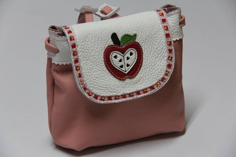 Mini - Kinderrucksacklederrosa"Äpfelchen" von Krabbelpuschenfee