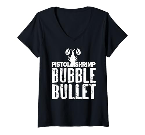 Damen Pistol Shrimp Blasenprojektil Tiefseewitz Nerd T-Shirt mit V-Ausschnitt Damen Pistol Shrimp Blasenprojektil Tiefseewitz Nerd T-Shirt mit V-Ausschnitt von Krabbenliebhaber Wissenschaft Fan Meerestiere