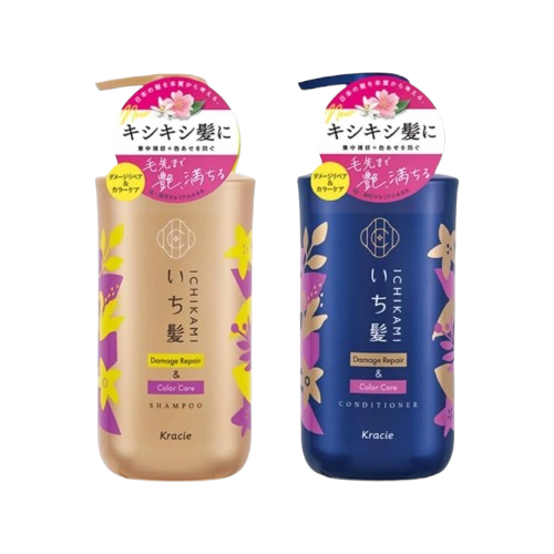 Kracie - Ichikami Damage Repair & Color Care Shampoo & Conditioner Pair Set - 480ml + 480g von Kracie
