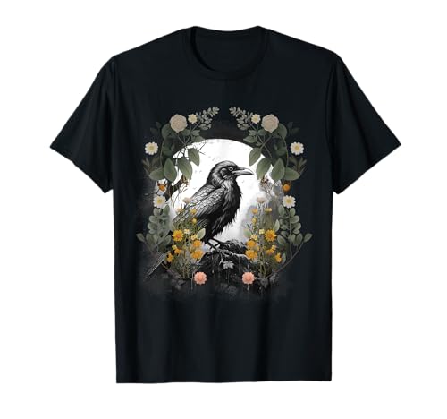Krähe Raben Vogel Natur Blumen Wildtiere Waldtiere Kind T-Shirt Krähe Raben Vogel Natur Blumen Wildtiere Waldtiere Kind T-Shirt von Krähen Rabe mystisch Vogel Waldtier Natur Wildnis