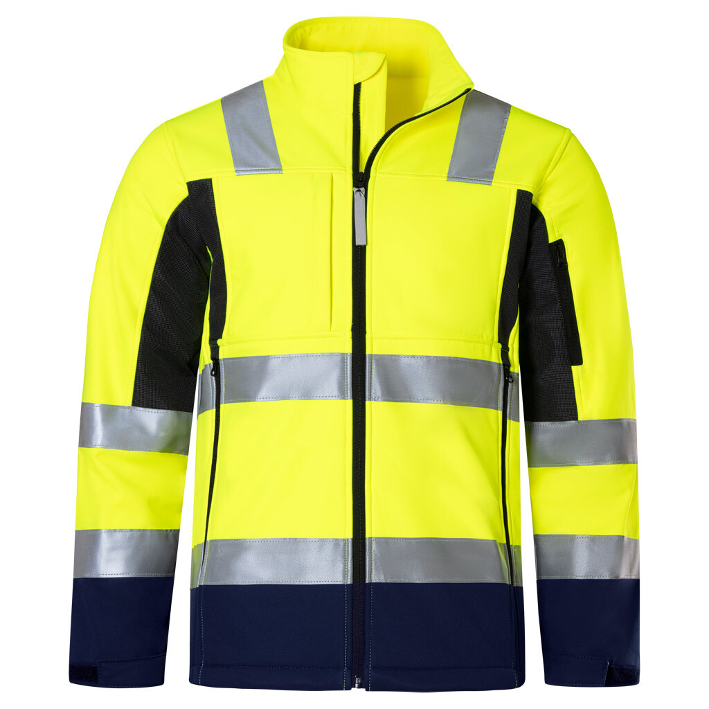 KRÄHE Hi-Vis Softshelljacke Premium, warngelb, XS von Krähe WORKWEAR