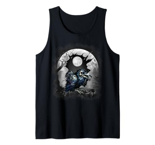 Mystisch Halloween Rabe Raben Krähen Krähe Frauen Männer Tank Top von Krähen Vögel Raben Natur Wildvögel