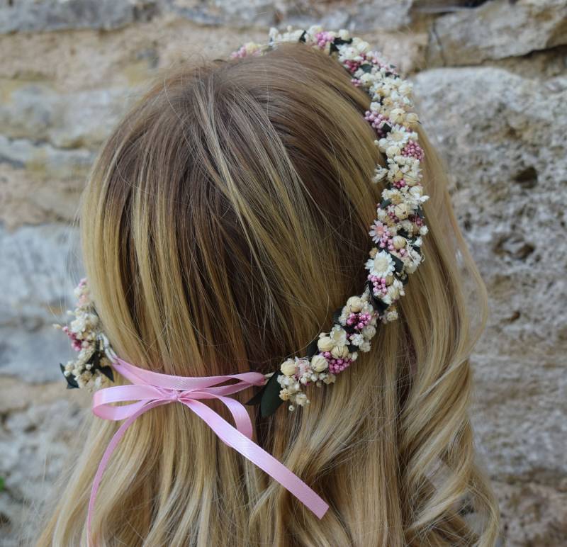 Haarkranz Aus Trockenblumen/Kopfkranz Hochzeit Brautjungfer Blumenmädchen Kommunion Kopfschmuck Haarkranz Aus Trockenblumen/Kopfkranz Hochzeit Brautjungfer Blumenmädchen Kommunion Kopfschmuck von KraenzchenLiebe