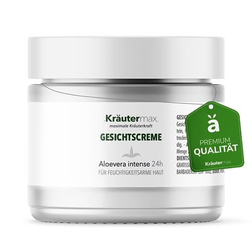 Aloe Vera Gesichtscreme Naturkosmetik Intense Creme für Damen und Männer 1 x 50 ml von Kräutermax.