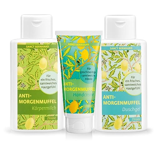 Sanct Bernhard Anti-Morgenmuffel-Set Zitrone | 3er Pack | Duschgel, Körpermilch & Handcreme von Kräuterhaus Sanct Bernhard