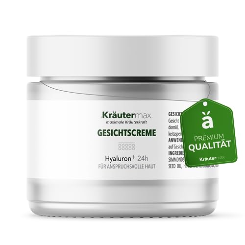 Hyaluron Gesichtscreme für Männer und Frauen Gesicht Creme Gesichtspflege 1 x 50 ml von Kräutermax.