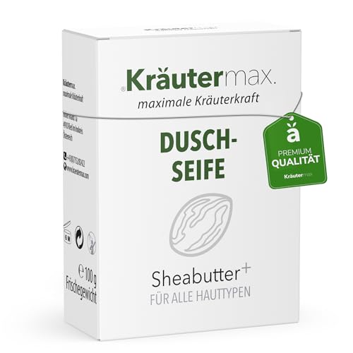 Kräutermax Sheabutter Seife - Duschseife für Männer und Damen- Festes Shampoo und Duschgel 2in1 - Naturseife Stück 1 x 100 g von Kräutermax.