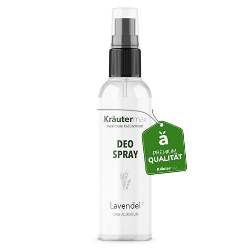 Lavendel Deo ohne Aluminium im praktischen Sprüher - fruchtiger Damen-Duft für frische & wohlbefinden den ganzen Tag über - Deo Spray aus Lavendel Extrakt, Salbeiöl & Lemongrasöl | 3 x 100ml von Kräutermax.