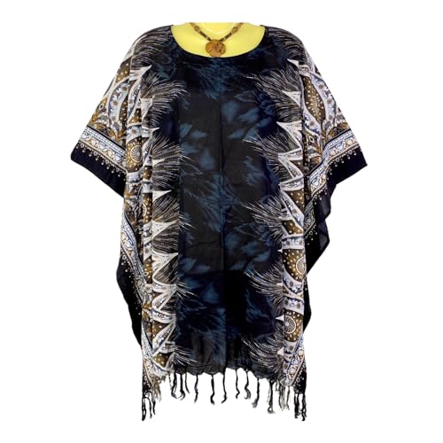 Kraft4Life Damen Sommer Strand Cover Up Oversize Kaftan Tunika Casual Top Bluse Kurz Kaftan Strandkleid Poncho, HK2-SM-Grau, Large Kraft4Life Damen Sommer Strand Cover Up Oversize Kaftan Tunika Casual Top Bluse Kurz Kaftan Strandkleid Poncho, HK2-SM-Grau, Large von Kraft4Life